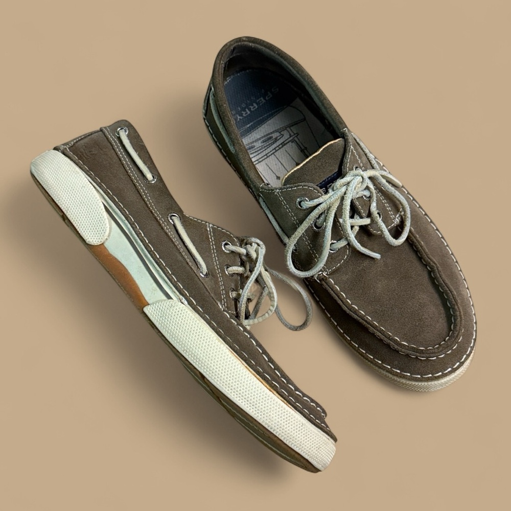 SPERRY Tan Suede Leather Boat Shoes - Men’s US Size 9.5 M